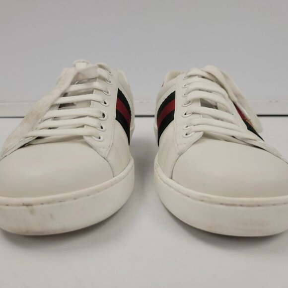 (65361-1) Gucci White Bee Runner Shoes - Size 8 Men's - Picture 4 of 15